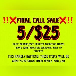 ❌ FINAL CALL SALE ❌